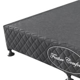 darrahopens Furniture > Mattresses Mattress Base Ensemble Queen Size Solid Wooden Slat in Charcoal with Removable Cover