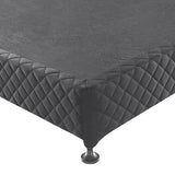 darrahopens Furniture > Mattresses Mattress Base Ensemble Queen Size Solid Wooden Slat in Charcoal with Removable Cover