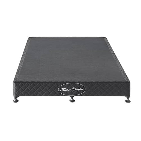 darrahopens Furniture > Mattresses Mattress Base Ensemble Queen Size Solid Wooden Slat in Charcoal with Removable Cover