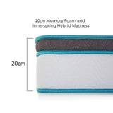 darrahopens Furniture > Mattresses Palermo Double 20cm Memory Foam and Innerspring Hybrid Mattress