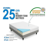 darrahopens Furniture > Mattresses Palermo Double 25cm Gel Memory Foam Mattress  - Dual-Layered  - CertiPUR-US Certified