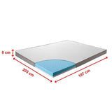 darrahopens Furniture > Mattresses Palermo King Memory Foam Mattress Topper Cooling Gel Infused CertiPUR Approved