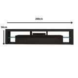 Darrahopens Furniture Modern TV Cabinet Living Room Furniture 200cm Black