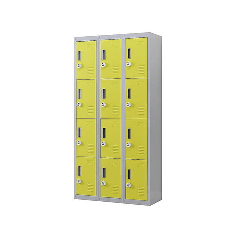 Darrahopens Furniture > Office 12-Door Locker for Office Gym Shed School Home Storage - 3-Digit Combination Lock