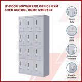 Darrahopens Furniture > Office 12-Door Locker for Office Gym Shed School Home Storage - 3-Digit Combination Lock