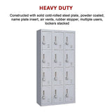 Darrahopens Furniture > Office 12-Door Locker for Office Gym Shed School Home Storage - 4-Digit Combination Lock