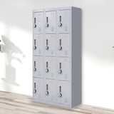 Darrahopens Furniture > Office 12-Door Locker for Office Gym Shed School Home Storage - 4-Digit Combination Lock