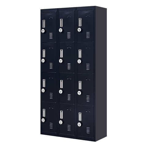 Darrahopens Furniture > Office 12-Door Locker for Office Gym Shed School Home Storage - 4-Digit Combination Lock