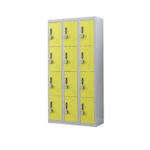 Darrahopens Furniture > Office 12-Door Locker for Office Gym Shed School Home Storage - 4-Digit Combination Lock