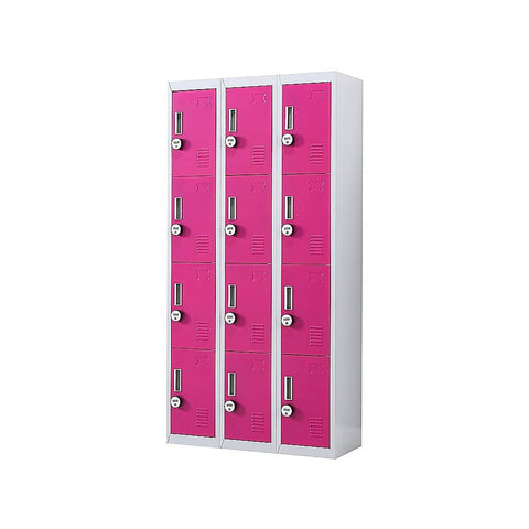darrahopens Furniture > Office 12-Door Locker for Office Gym Shed School Home Storage - 4-Digit Combination Lock