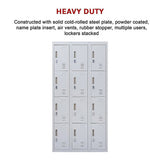 Darrahopens Furniture > Office 12-Door Locker for Office Gym Shed School Home Storage - Padlock-operated
