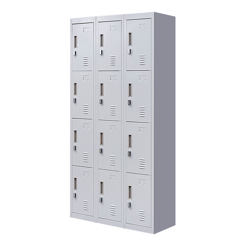 Darrahopens Furniture > Office 12-Door Locker for Office Gym Shed School Home Storage - Padlock-operated