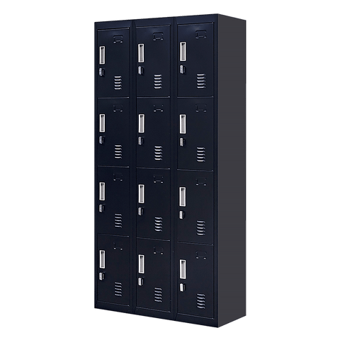 Darrahopens Furniture > Office 12-Door Locker for Office Gym Shed School Home Storage - Padlock-operated