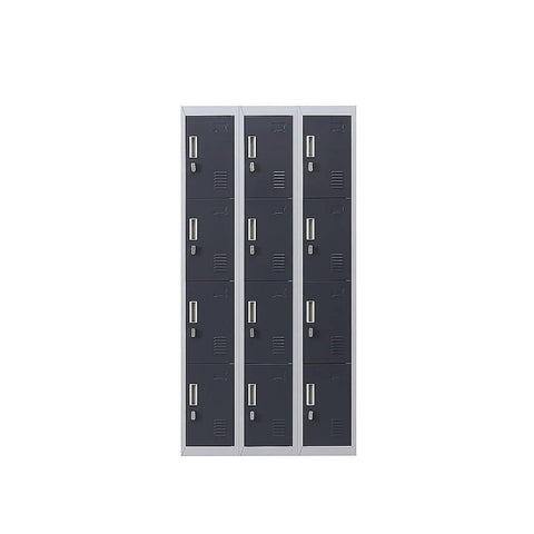 Darrahopens Furniture > Office 12-Door Locker for Office Gym Shed School Home Storage - Padlock-operated