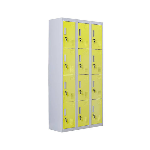 Darrahopens Furniture > Office 12-Door Locker for Office Gym Shed School Home Storage - Standard Lock with 2 Keys