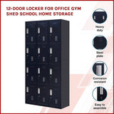Darrahopens Furniture > Office 12-Door Locker for Office Gym Shed School Home Storage - Standard Lock with Keys