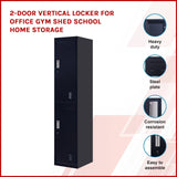 darrahopens Furniture > Office 2-Door Vertical Locker for Office Gym Shed School Home Storage