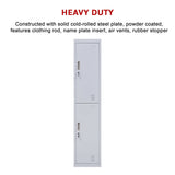 darrahopens Furniture > Office 2-Door Vertical Locker for Office Gym Shed School Home Storage