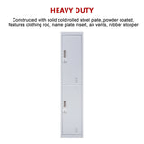 darrahopens Furniture > Office 2-Door Vertical Locker for Office Gym Shed School Home Storage