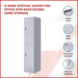 darrahopens Furniture > Office 2-Door Vertical Locker for Office Gym Shed School Home Storage