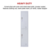 darrahopens Furniture > Office 2-Door Vertical Locker for Office Gym Shed School Home Storage