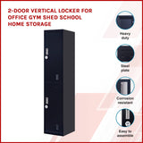 darrahopens Furniture > Office 2-Door Vertical Locker for Office Gym Shed School Home Storage