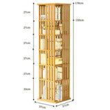 Darrahopens Furniture > Office 360 Rotating Bookshelf Bamboo Storage Display Rack Shelving in Wood