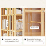 Darrahopens Furniture > Office 360 Rotating Bookshelf Bamboo Storage Display Rack Shelving in Wood