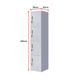 darrahopens Furniture > Office 4-Door Vertical Locker for Office Gym Shed School Home Storage