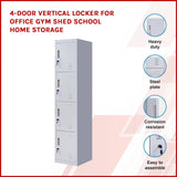 darrahopens Furniture > Office 4-Door Vertical Locker for Office Gym Shed School Home Storage