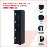darrahopens Furniture > Office 4-Door Vertical Locker for Office Gym Shed School Home Storage