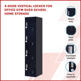 darrahopens Furniture > Office 4-Door Vertical Locker for Office Gym Shed School Home Storage