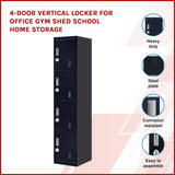 darrahopens Furniture > Office 4-Door Vertical Locker for Office Gym Shed School Home Storage
