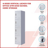 darrahopens Furniture > Office 4-Door Vertical Locker for Office Gym Shed School Home Storage
