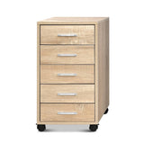 darrahopens Furniture > Office 5 Drawer Filing Cabinet Storage Drawers Wood Study Office School File Cupboard