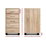 darrahopens Furniture > Office 5 Drawer Filing Cabinet Storage Drawers Wood Study Office School File Cupboard