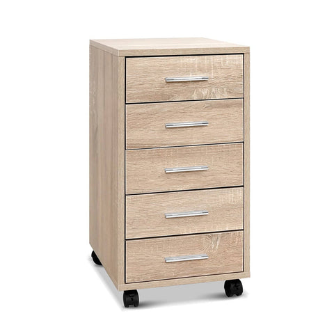 darrahopens Furniture > Office 5 Drawer Filing Cabinet Storage Drawers Wood Study Office School File Cupboard