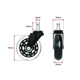 darrahopens Furniture > Office 5x Office Chair Caster Wheels Set Heavy Duty & Safe for All Floors w/Universal Fit