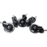 darrahopens Furniture > Office 5x Office Chair Caster Wheels Set Heavy Duty & Safe for All Floors w/Universal Fit