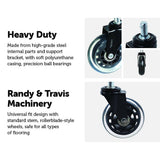 darrahopens Furniture > Office 5x Office Chair Caster Wheels Set Heavy Duty & Safe for All Floors w/Universal Fit