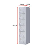 darrahopens Furniture > Office 6-Door Locker for Office Gym Shed School Home Storage