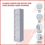 darrahopens Furniture > Office 6-Door Locker for Office Gym Shed School Home Storage