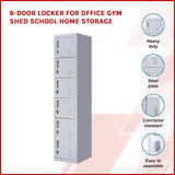 darrahopens Furniture > Office 6-Door Locker for Office Gym Shed School Home Storage