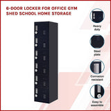 darrahopens Furniture > Office 6-Door Locker for Office Gym Shed School Home Storage