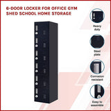 darrahopens Furniture > Office 6-Door Locker for Office Gym Shed School Home Storage
