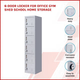 darrahopens Furniture > Office 6-Door Locker for Office Gym Shed School Home Storage