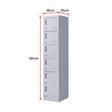 darrahopens Furniture > Office 6-Door Locker for Office Gym Shed School Home Storage