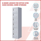 darrahopens Furniture > Office 6-Door Locker for Office Gym Shed School Home Storage