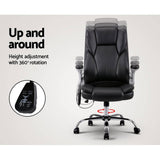 darrahopens Furniture > Office 8 Point PU Leather Massage Chair - Black
