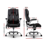 darrahopens Furniture > Office 8 Point PU Leather Massage Chair - Black